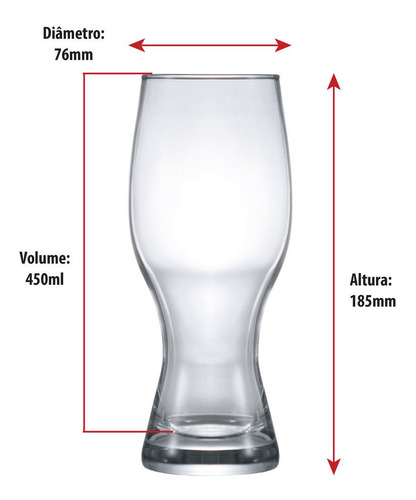 Copo De Vidro Para Cerveja Atlanta Boteco 450ml, Ruvolo