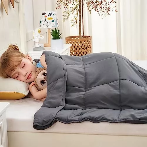 yescool Manta con peso para niños (5 libras, 36 x 48 pulgadas, morado)  Manta pesada refrescante para dormir, perfecta para 40-60 libras, manta
