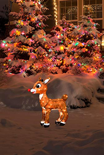 Decoración Navideña Rudolph Led 66 Cm Preiluminada 80 Luces