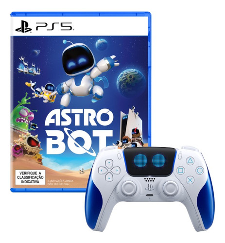Controle Sem Fio Dualsense Astro Bot Com Jogo Astro Bot Ps5 Cor Branco