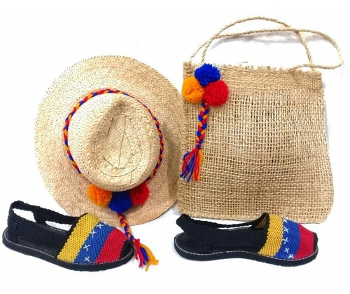 Imagen 2 de 6 de Combo De Alpargata Sombrero Y Cartera Decoradas Para Damas