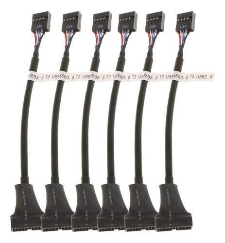 6x Cable Adaptador Usb Interno De 20 Pines Usb 3.0 Macho A