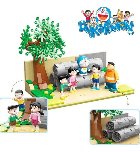 Set Doraemon Nobita Shizuka Takeshi Suneo Bloques Armables