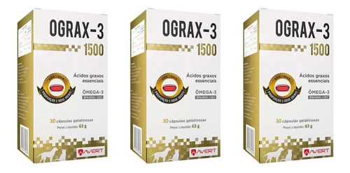 Combo 3 Unidades Ograx-3 1500mg 30 Capsulas Avert