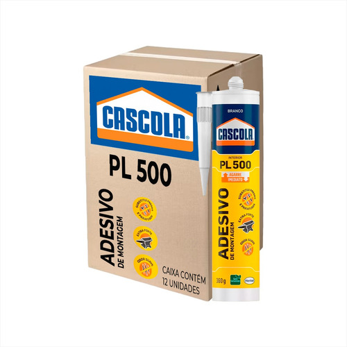 Cola Pl 500 Colagem Madeira Mdf Compensando Drywall Kit 12