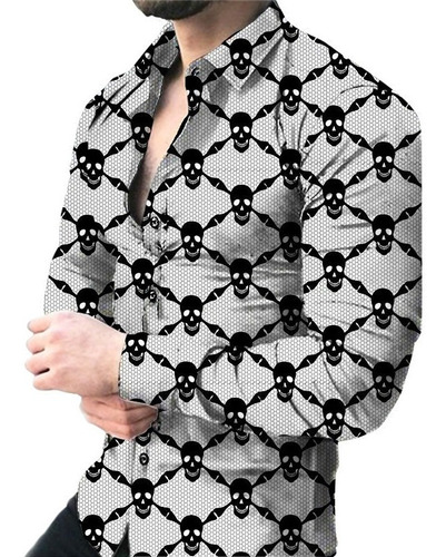 Camisa Masculina De Manga Corta Con Estampado De Caballo [u]