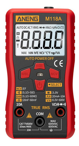 Multímetro Digital Lcd Con Ohm Voltios Amperios Y Medidor