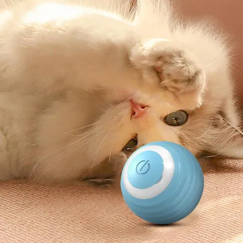 Bola Giratória Inteligente Brinquedo Gato Silicone Usb Rosa Cor Azul