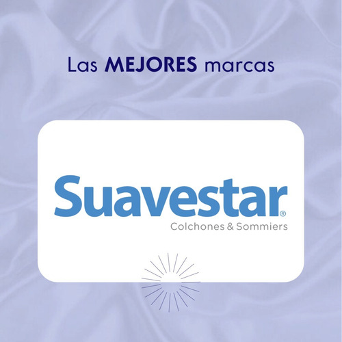 Imagen 2 de 10 de Combo Suavestar Colchon+sommier+acolchado+sabana+2 Almohadas