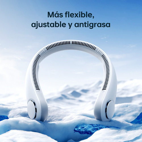 Jisulife Ventilador Cuello Portátil Sin Aspas, 5 Velocidades Gris