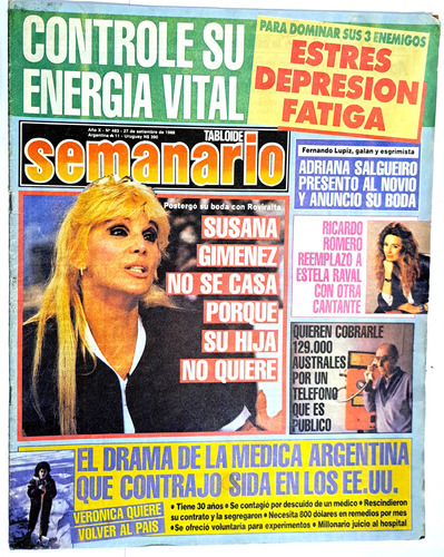 Semanario / Nª 483 / Año 1988 / Susana Gimenez No Se Casa 