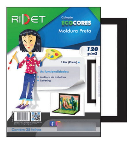 Ecocores Moldura Preta 23x32 120g 35fls Ridet