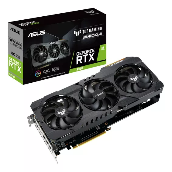 Placa de video Nvidia Asus TUF Gaming GeForce RTX 30 Series RTX 3060 TUF-RTX3060-O12G-GAMING OC Edition 12GB