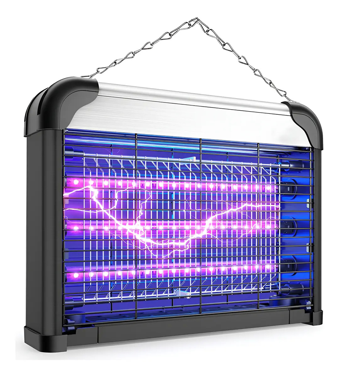 Lámpara Eléctrica Mata Mosquitos Oneto de 20W con 3 LED UV para Interiores y Comercios