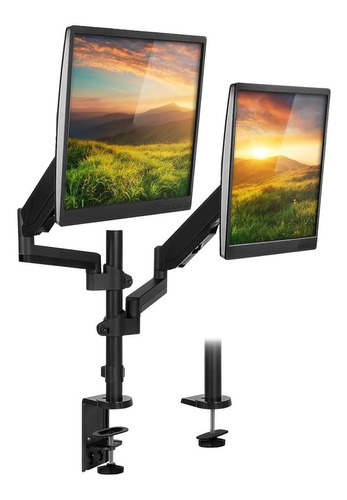 Soporte Ergonómico Doble Para 2 Monitores 17 A 32 PuLG - Gas