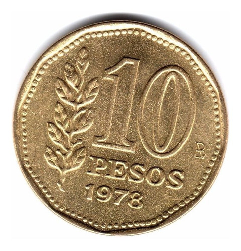 Argentina Moneda 10 Pesos Ley 1978 8 Panzon Sin Circular