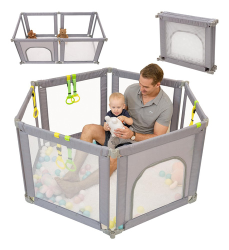 Babelio Corralito Plegable Para Bebes, Forma Y Area Ajustabl