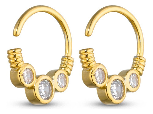 Aros De Plata Gold Mujer Plata Dorada Fiestas