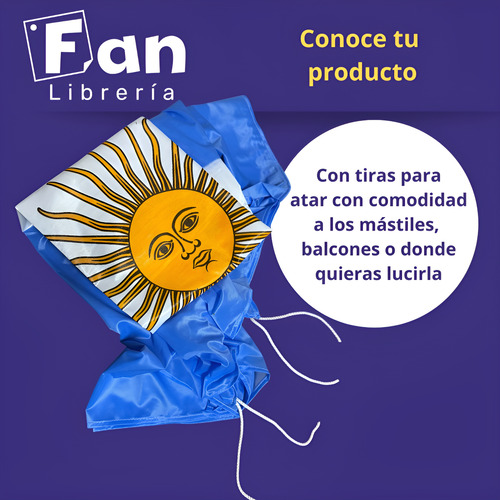 Bandera Argentina Flamear Bandera Con Sol 90x144 Cm X 3 Unid