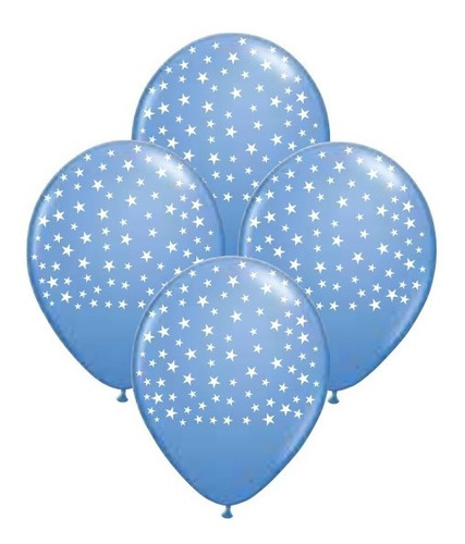 Globos Estrellitas Celestes 50 Unid De 12 PuLG Chirimbolos