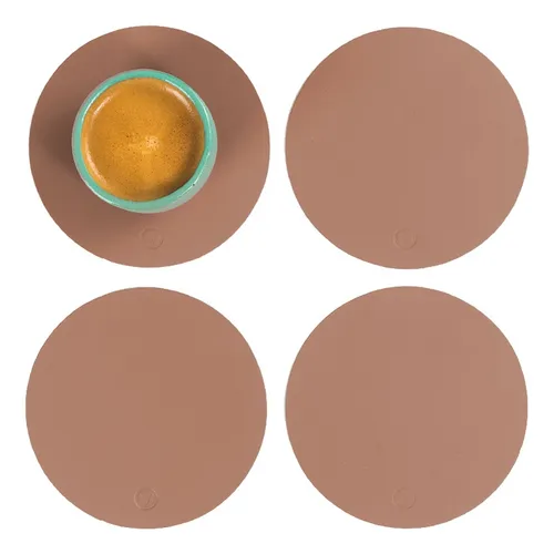 comprar Posavasos Circular (x4) Set De 4 Cuero Reciclado Sustentable