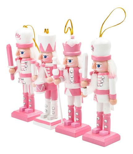 Esculturas De Figuras De Cascanueces De Madera, 4 Uds.,