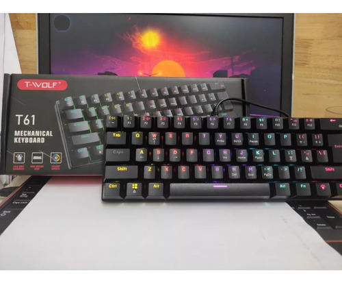 Teclado Mecanico T-wolf T61 (switch Azul 60%) 