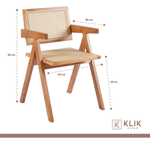 Silla Butaca Chandigarh Madera Rattan Klik