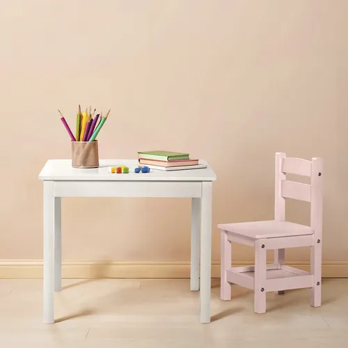 Pack Infantil 1 Mesa 2 Sillas Olivia Blanco/rosado Form