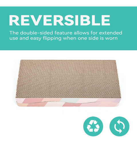 Rascador Reversible Grande Para Gatos Con Hierba Gatera 2u