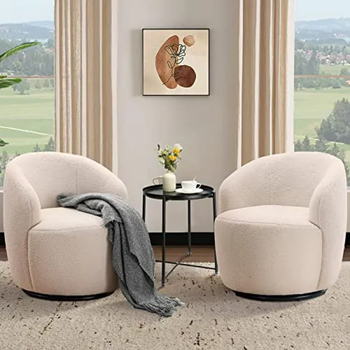 Conjunto De 2 Sillones Giratorios Para Sala, Cómodos Y Elega
