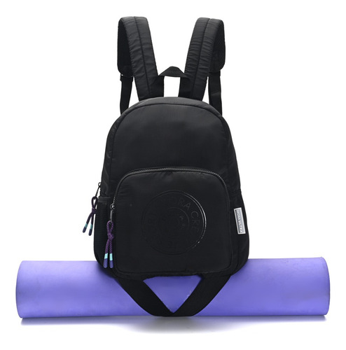 Mochila Niles Skora Urbana Reforzada Porta Mat Yoga Negra Color Negro Diseño De La Tela Liso