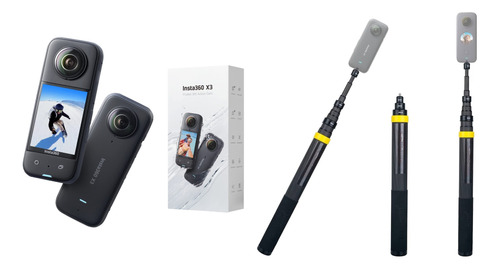  Cámara Deportiva Insta360 One X3 + Selfie Stick 3 Metros