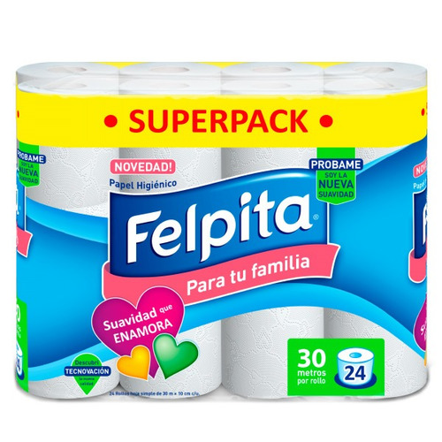 Imagen 1 de 2 de Felpita Suavidad Que Enamora - Pack - 24 - Simple - 30 m