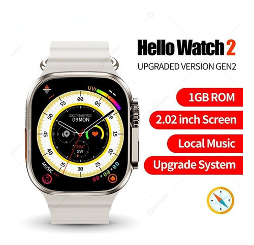 Reloj Inteligente Hello Watch 2 Ultra Serie 8 Nfc Color De La Malla Negro
