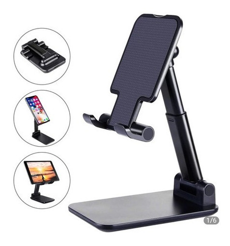 Suporte Celular Smartphone Mesa Universal Ajustavel Preto