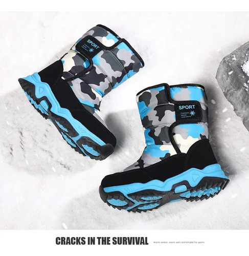 Botas De Nieve De Camuflaje Impermeables Cálidas Para Invier
