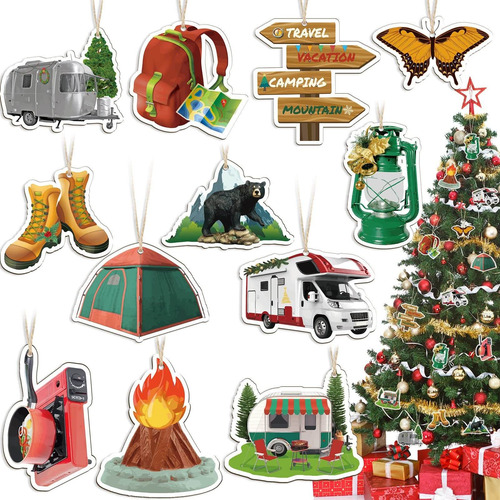 Amyhill 36 Pieza Adorno Camping Navidad Para Arbol Coleccion