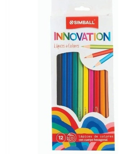 Lápices Simball Plásticos Innovation X12 Colores Largos 