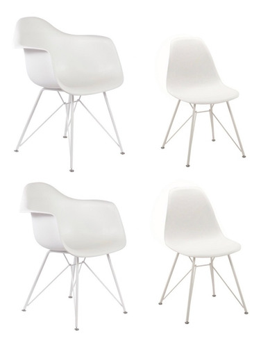 Juego Iriarte Vidrio + 2 Sillon Y 2 Sillas Eames New