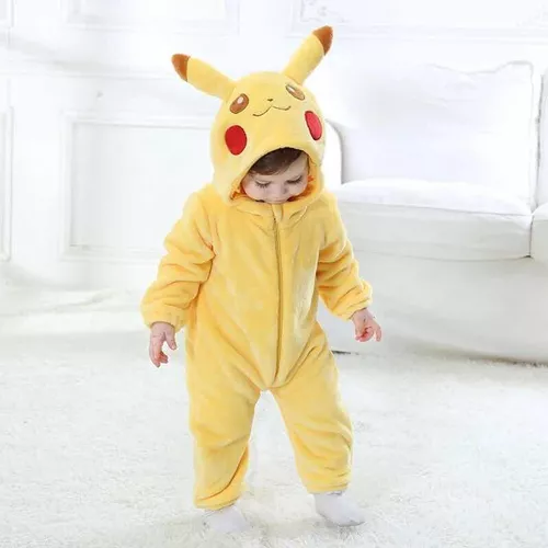 Fantasia Pikachu Bebê Mesversario Infantil - Pokemon - Macacão Bordado Com  Gorro