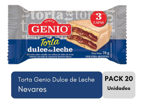 Torta Genio Blanco O Negro Relleno Dulce De Leche Caja 20 Un