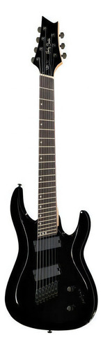 Guitarra eléctrica Harley Benton Progressive Series R-457BK FanFret de lime black high gloss brillante con diapasón de madera negra