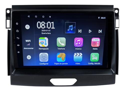 Imagem 2 de 10 de Multimidia Ford Ranger 2017 2018 19 4k Android Tv Cam Re