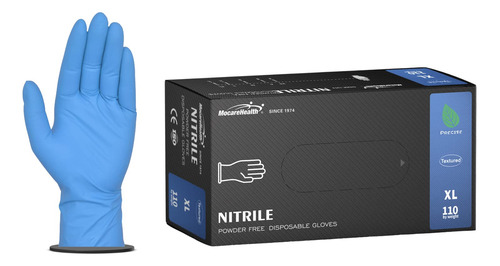 Mocarehealth Guantes Desechables De Nitrilo Azul, Texturizad