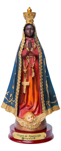 Virgen De Aparecida De 12 Cm En Marmolina