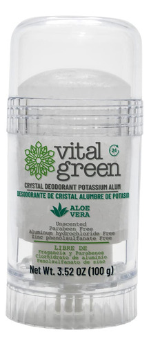 Vital Green Crystal Potasio Alum Desodorante Con Aloe Vera -