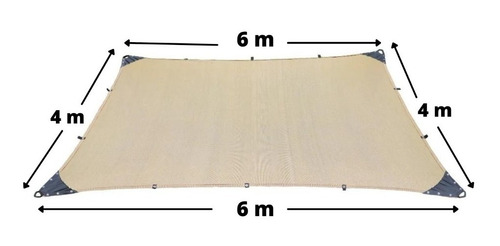 Malla Sombra 3.7x4.7 Mt 90% Beige Raschel Lista Para Colocar