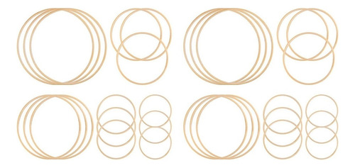 30 Anillos De Madera, Argollas Florales De Bambú Para Guirna