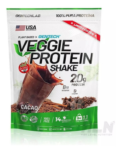 Imagen 1 de 3 de Veggie Shake Protein Prote Arvejas En Polvo Vegana Gentech